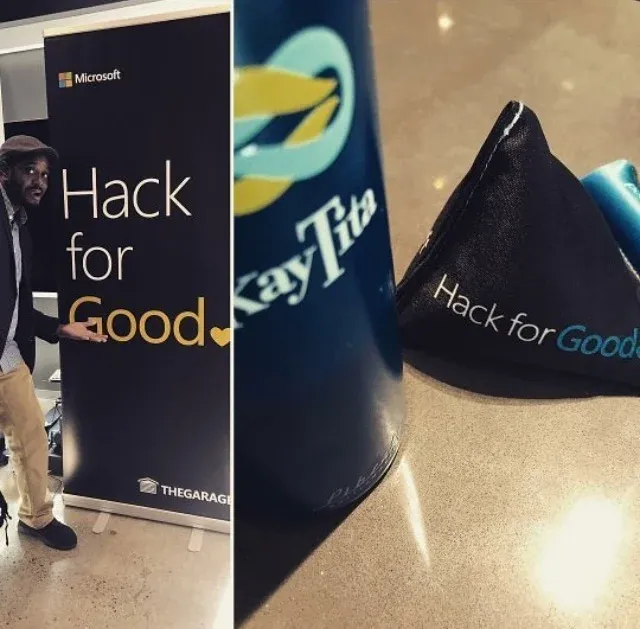Kay Tita Founder, David Pierre-Louis, at Microsoft Hack for Good event